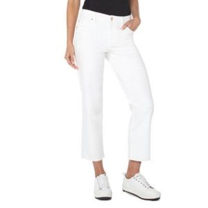Liverpool Eco kennedy crop straight cut jeans in bone white size 4/27